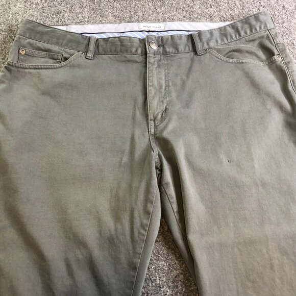 Peter Millar Pants Mens 40x30 Gray Five Pocket Golf Sateen Performance - Picture 2 of 14